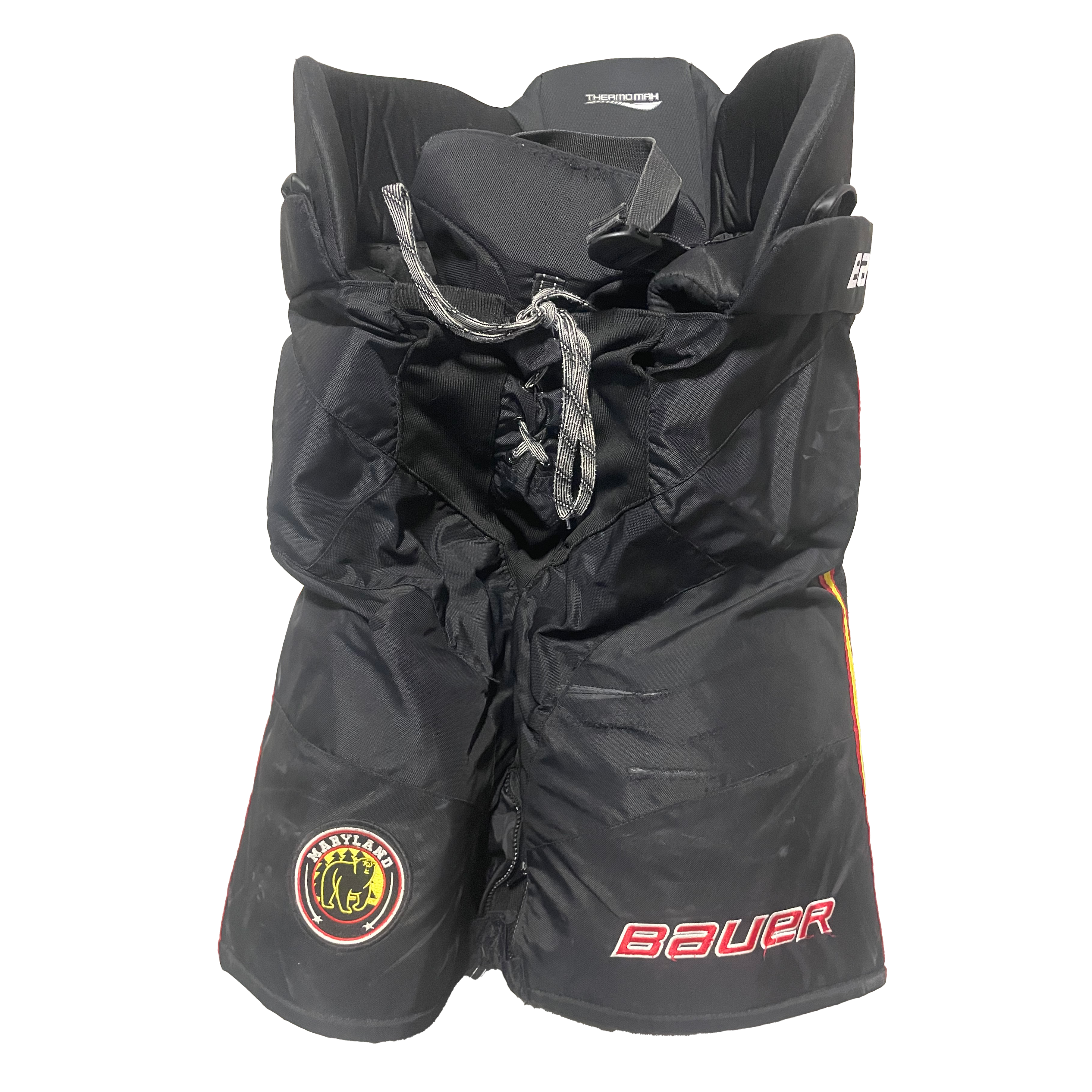 Bauer Nexus - Pantalon de hockey Pro Stock d'occasion (noir/rouge/jaune)